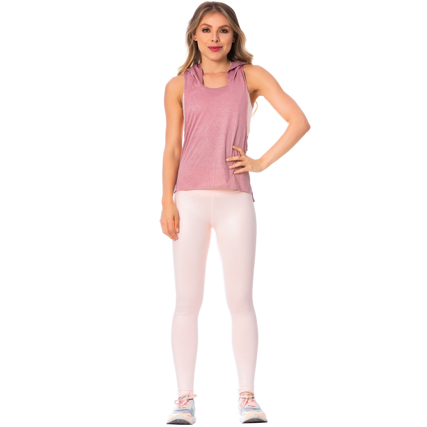 Pink Sleeveless Hooded Tank Top for Women - Flexmee US