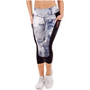 Marble Sublimated Capri Leggings With Pockets