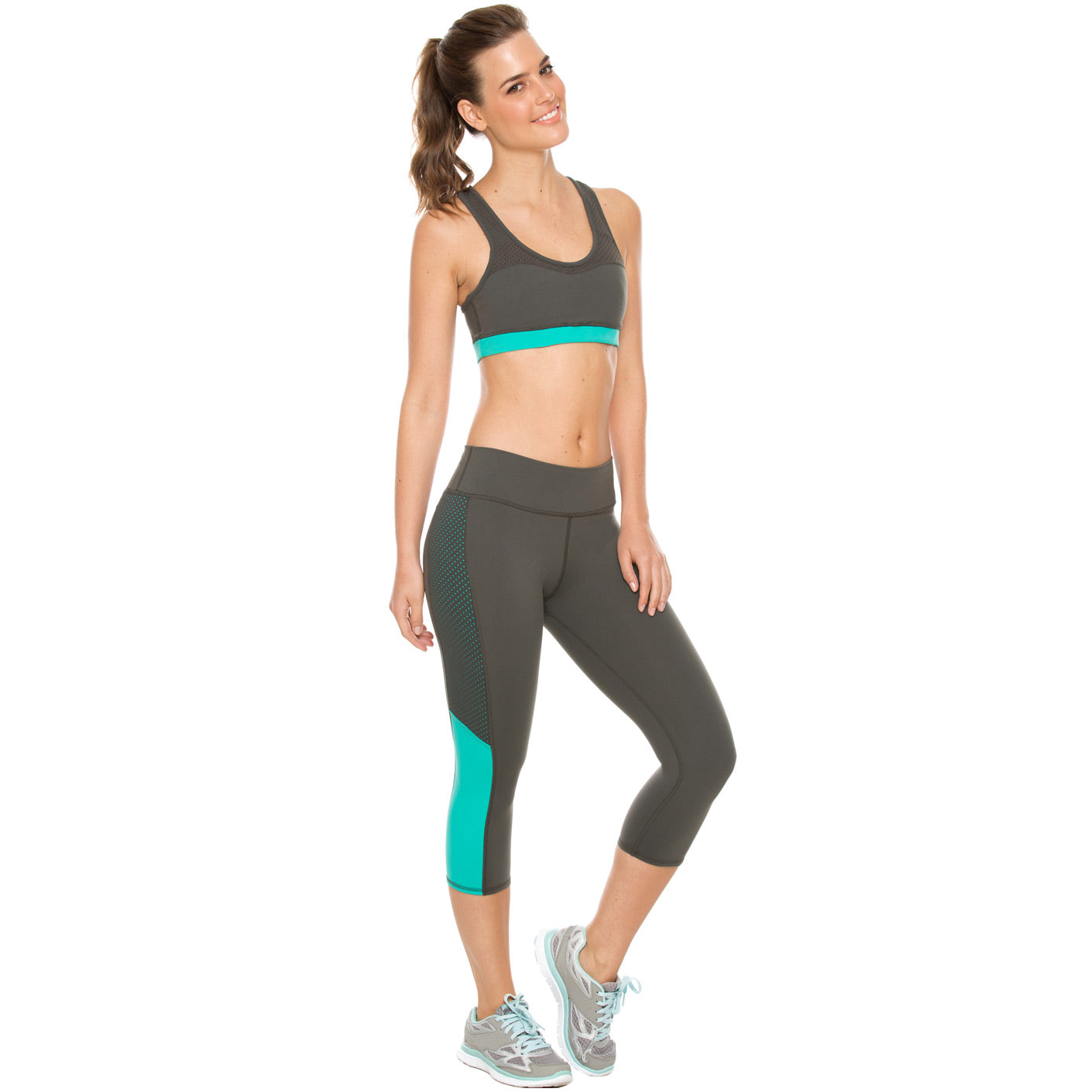 Activewear Womens Mid Rise Workout Slimming Capri Leggings with Tummy -  Flexmee US