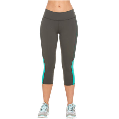Activewear Womens Mid Rise Workout Slimming Capri Leggings with Tummy Control