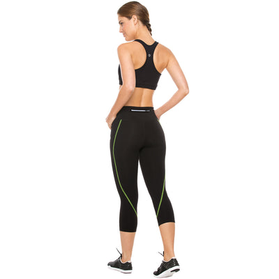 LOFT by Ann Taylor Womens Capri Leggings Black/Gray Size M Workout Yoga  B3-189