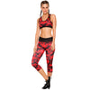 Red Fractals Women's Actiwear Mid Rise Workout Sports Capri Leggings
