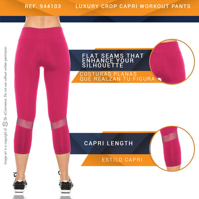 Activewear Womens Luxury Crop Workout Sports Slimming Capri Leggings